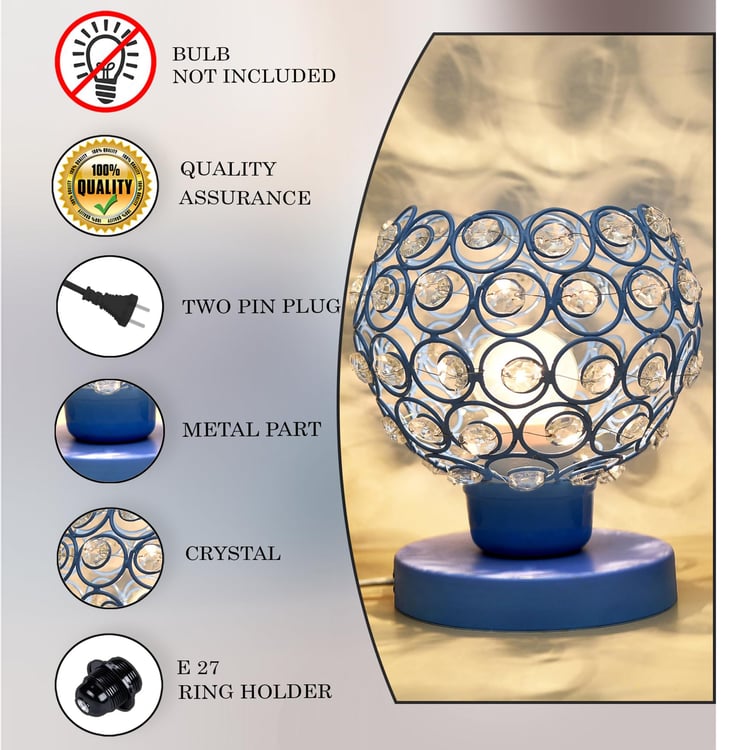 HOMESAKE Metal and Crystal Table Lamp