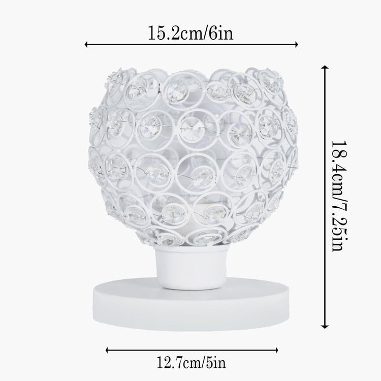 HOMESAKE Metal and Crystals Table Lamp
