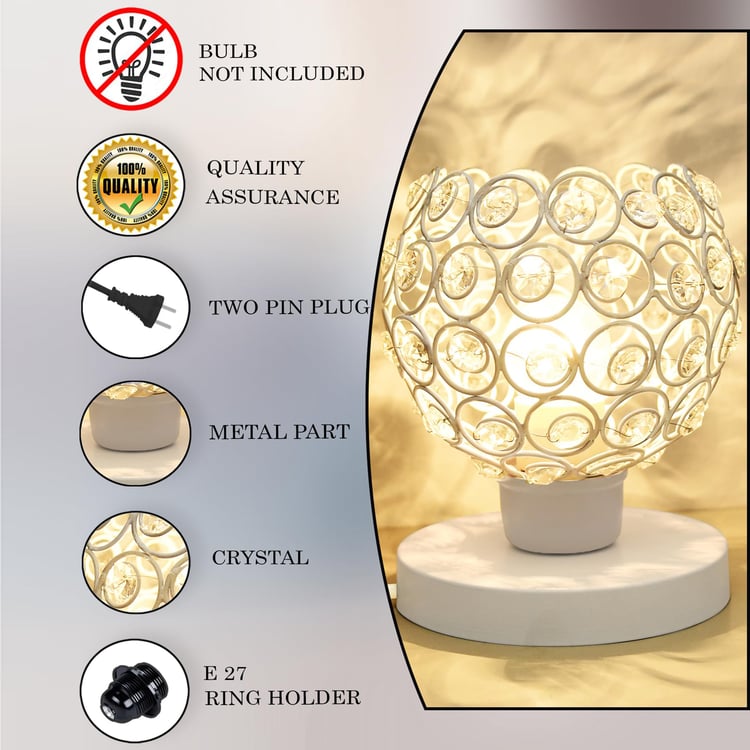HOMESAKE Metal and Crystals Table Lamp