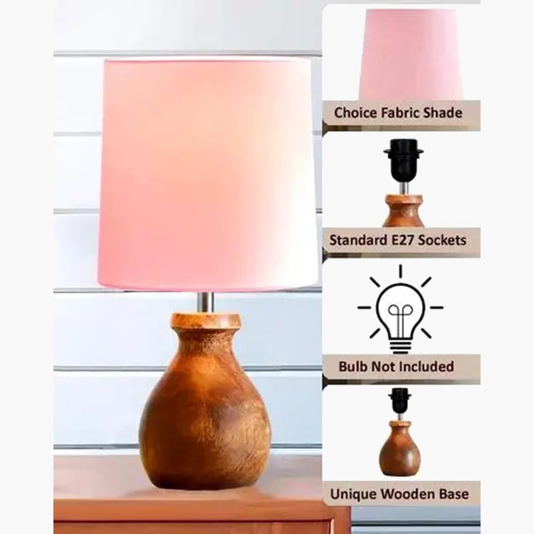 HOMESAKE Wooden Table Lamp