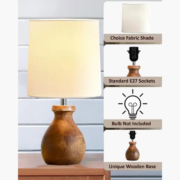 HOMESAKE Wooden Table Lamp