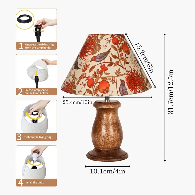 HOMESAKE Wooden Table Lamp