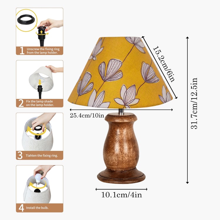HOMESAKE Wooden Table Lamp