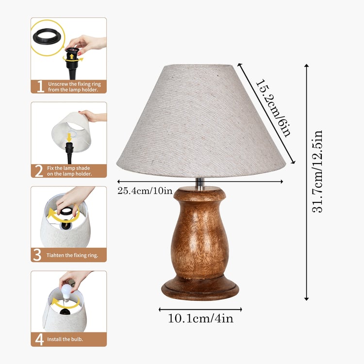 HOMESAKE Wooden Table Lamp