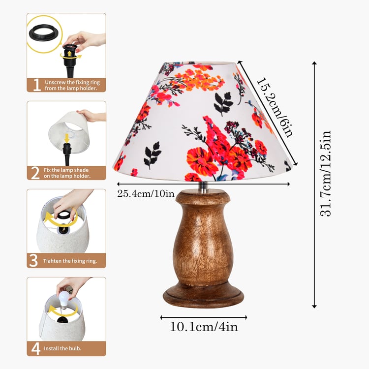 HOMESAKE Wooden Table Lamp