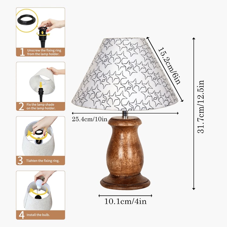 HOMESAKE Wooden Table Lamp
