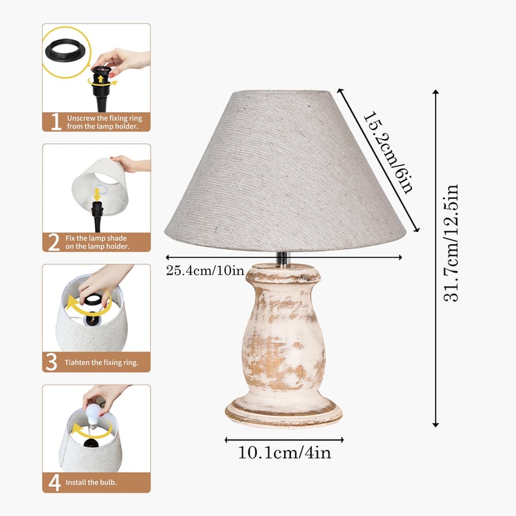 HOMESAKE Wooden Table Lamp