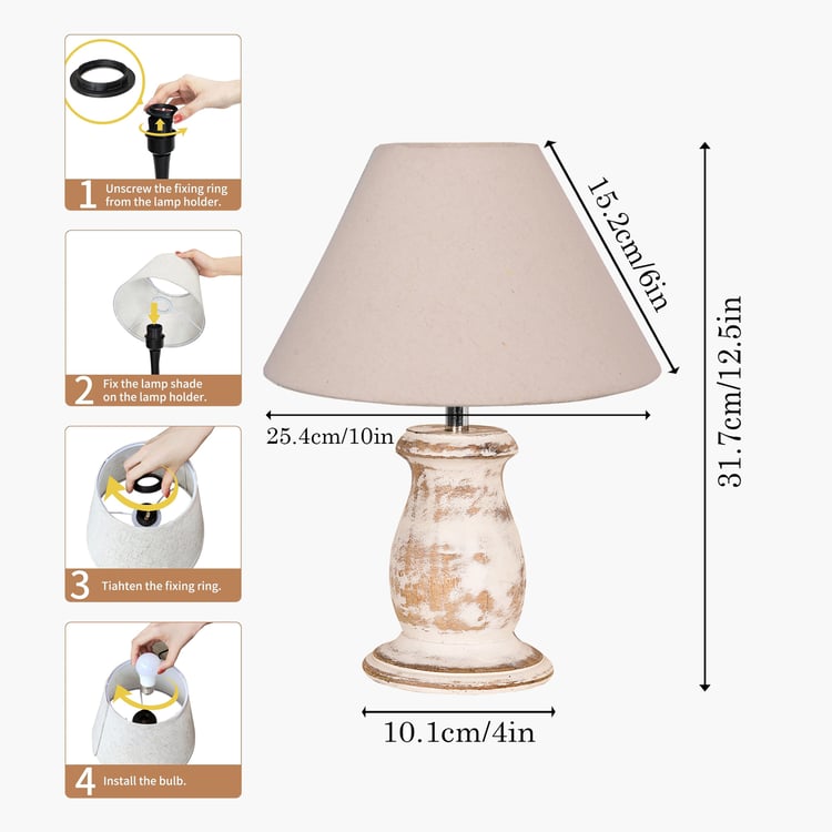 HOMESAKE Wooden Table Lamp