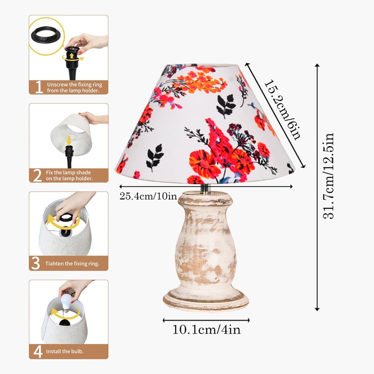 HOMESAKE Wooden Table Lamp