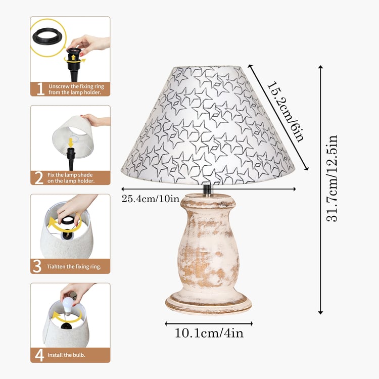 HOMESAKE Wooden Table Lamp