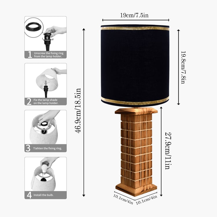 HOMESAKE Wooden Table Lamp