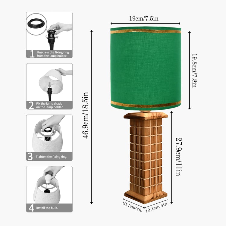 HOMESAKE Wooden Table Lamp