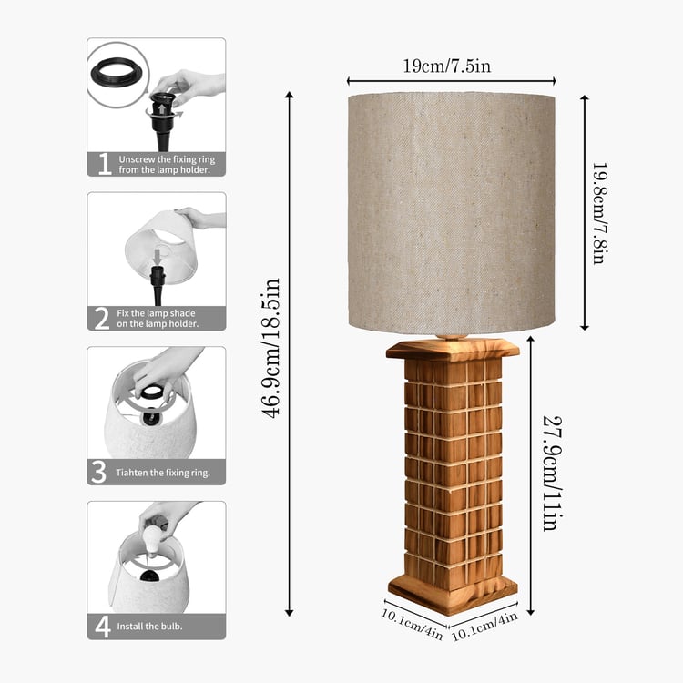 HOMESAKE Wooden Table Lamp
