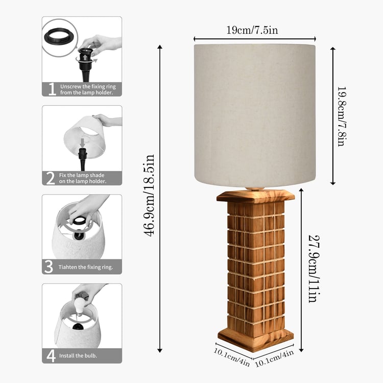 HOMESAKE Wooden Table Lamp
