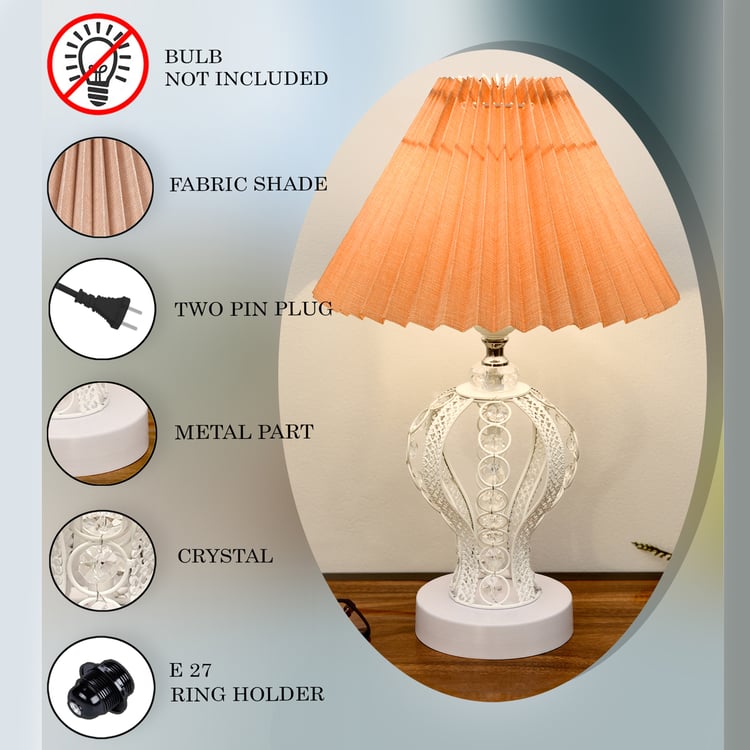 HOMESAKE Metal and Crystal Table Lamp