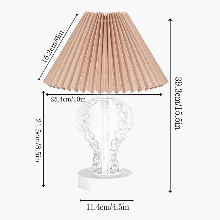 HOMESAKE Metal and Crystal Table Lamp