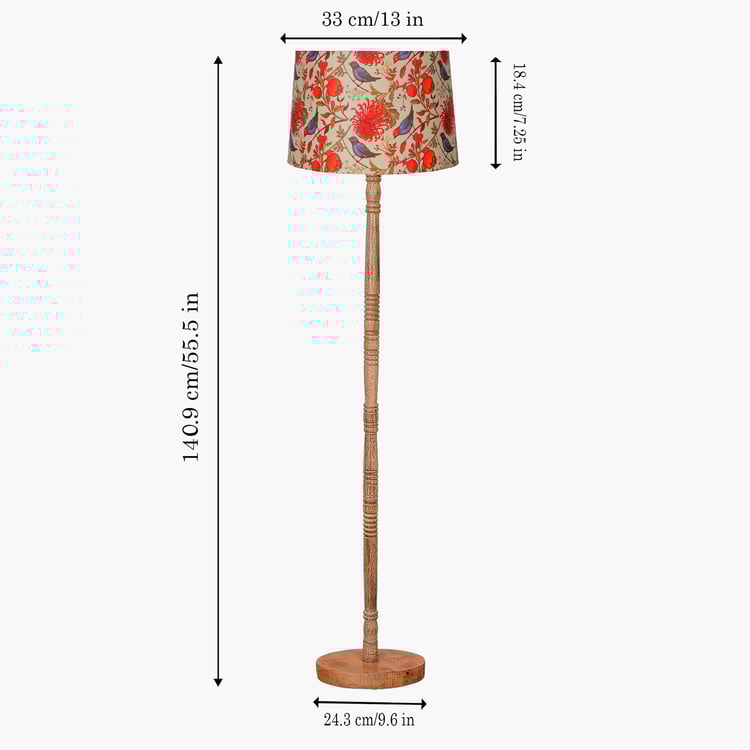 HOMESAKE Wooden Floor Lamp