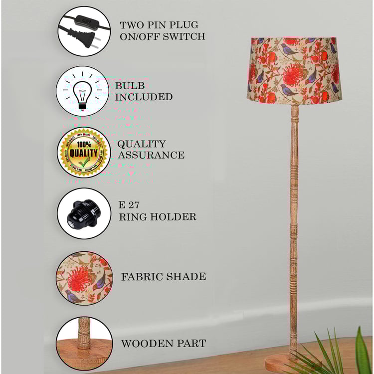 HOMESAKE Wooden Floor Lamp