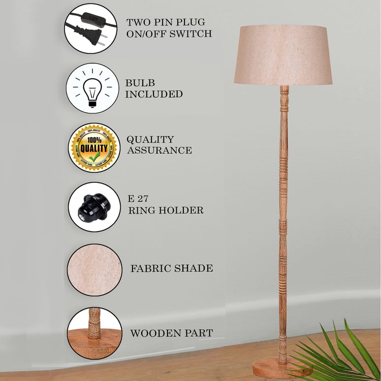 HOMESAKE Wooden Floor Lamp
