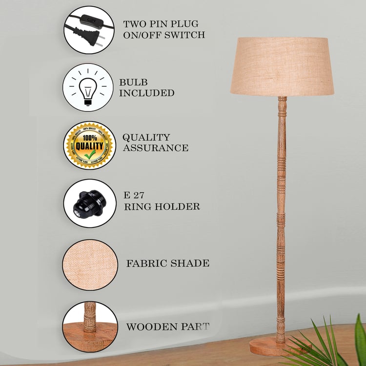 HOMESAKE Wooden Floor Lamp