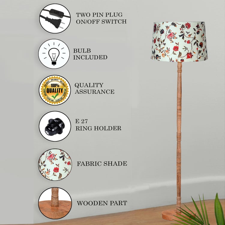 HOMESAKE Wooden Floor Lamp