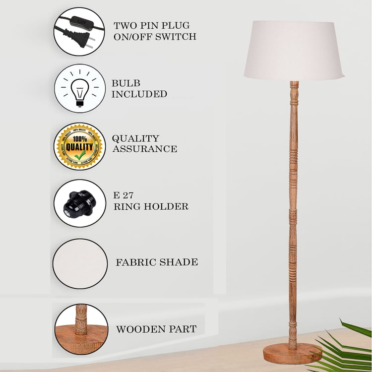 HOMESAKE Wooden Floor Lamp