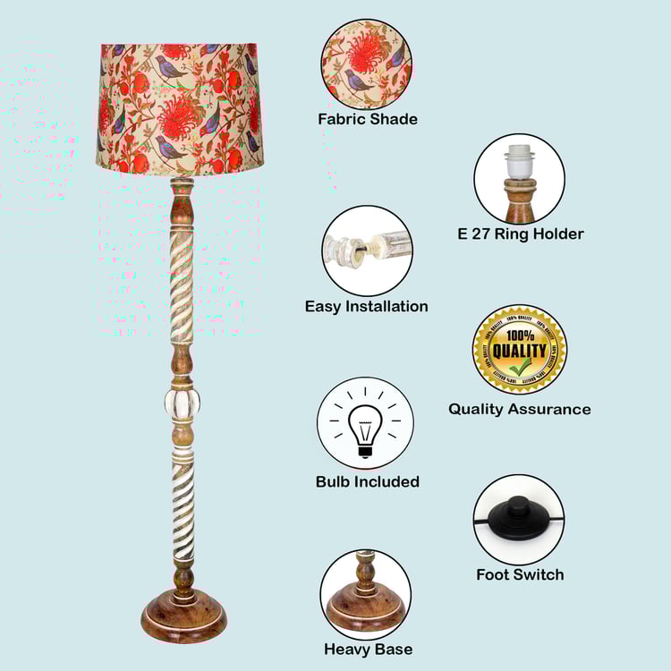 HOMESAKE Wooden Floor Lamp