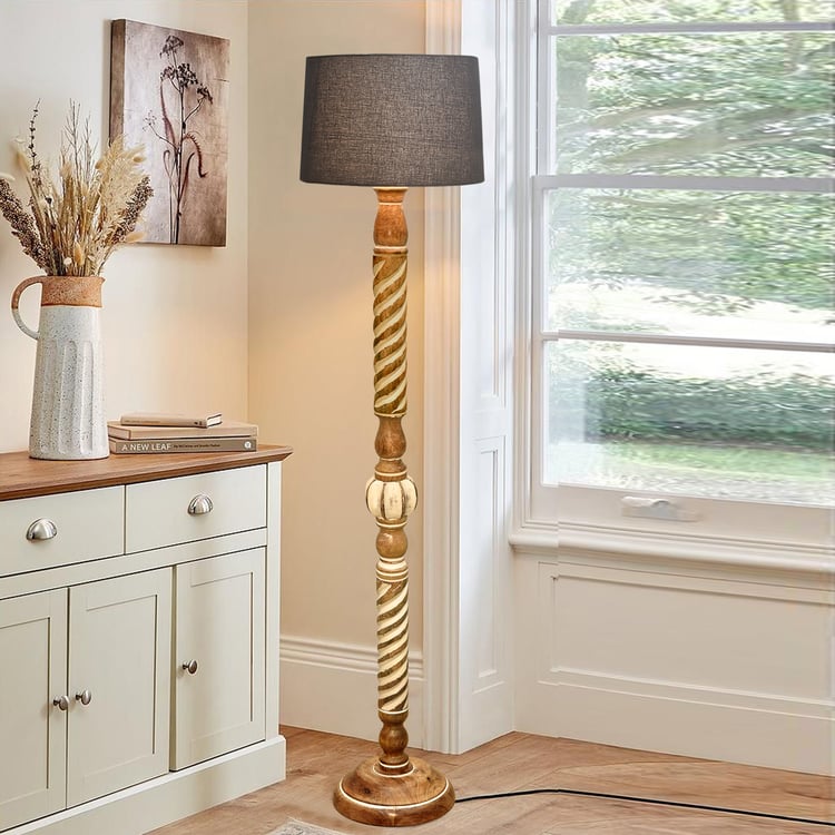 HOMESAKE Wooden Floor Lamp
