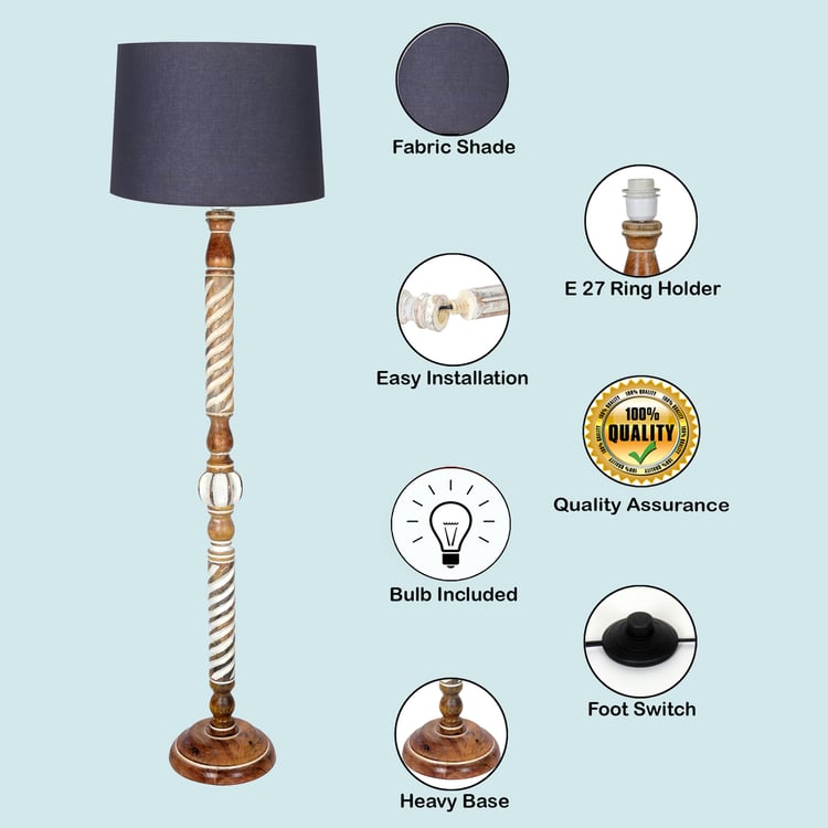 HOMESAKE Wooden Floor Lamp