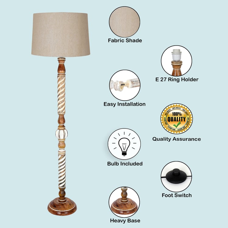 HOMESAKE Wooden Floor Lamp