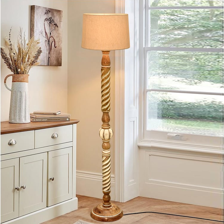 HOMESAKE Wooden Floor Lamp