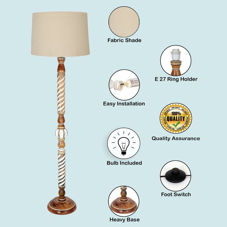 HOMESAKE Wooden Floor Lamp