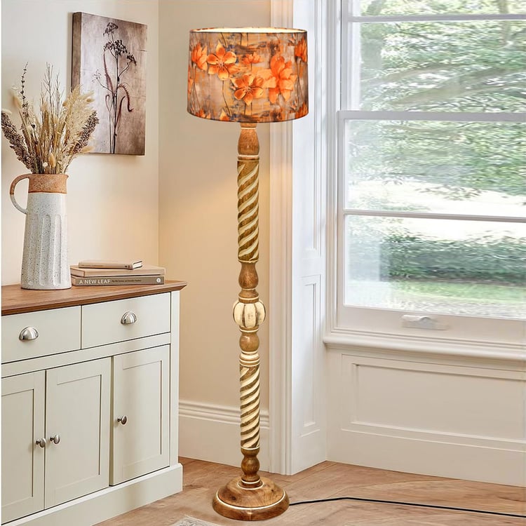 HOMESAKE Wooden Floor Lamp