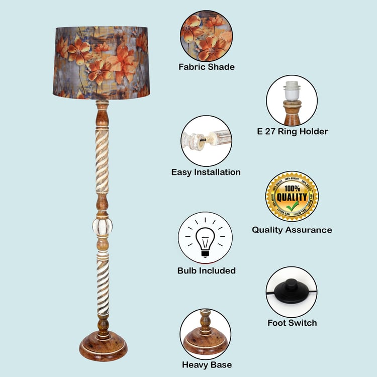 HOMESAKE Wooden Floor Lamp