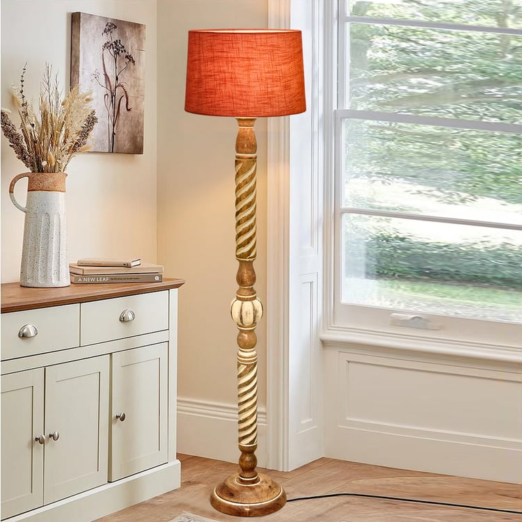 HOMESAKE Wooden Floor Lamp