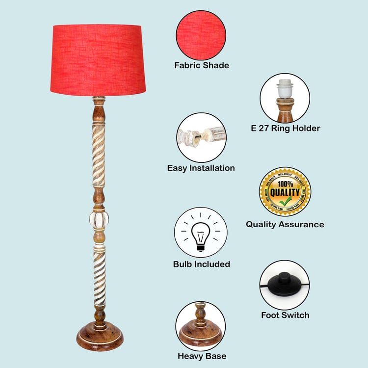 HOMESAKE Wooden Floor Lamp