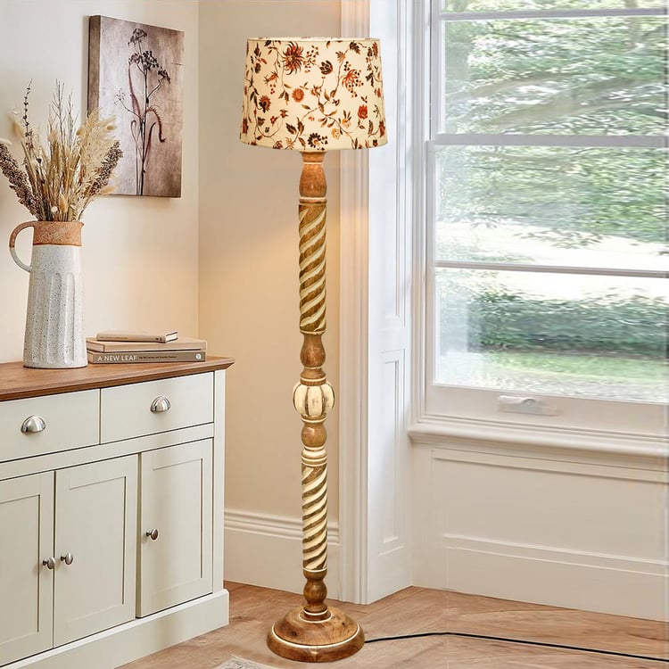 HOMESAKE Wooden Floor Lamp