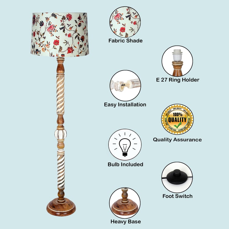HOMESAKE Wooden Floor Lamp