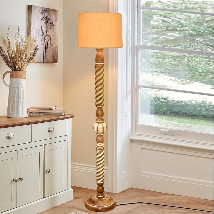 HOMESAKE Wooden Floor Lamp