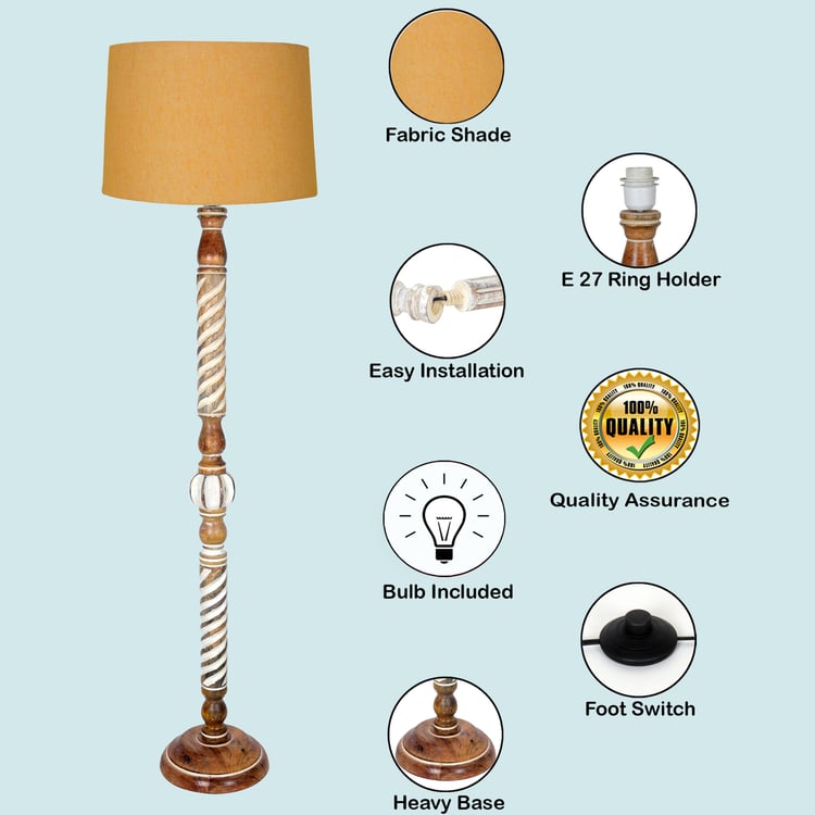 HOMESAKE Wooden Floor Lamp