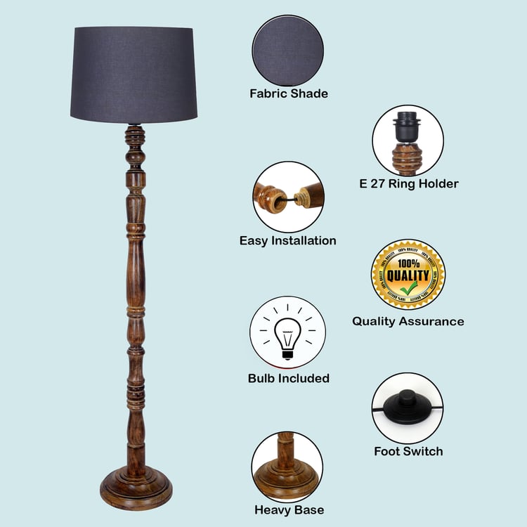 HOMESAKE Wooden Floor Lamp