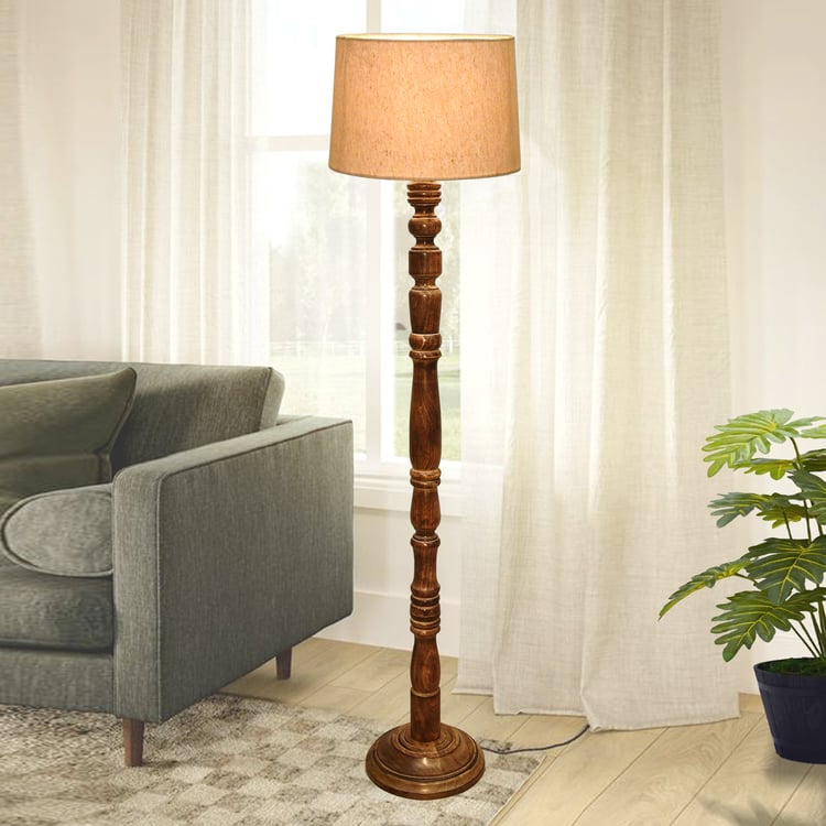 HOMESAKE Wooden Floor Lamp