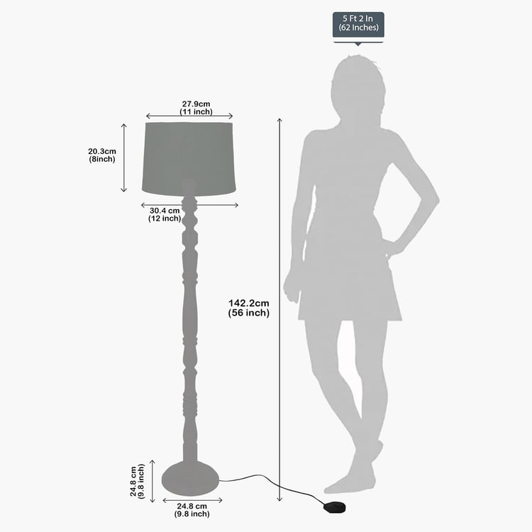 HOMESAKE Wooden Floor Lamp