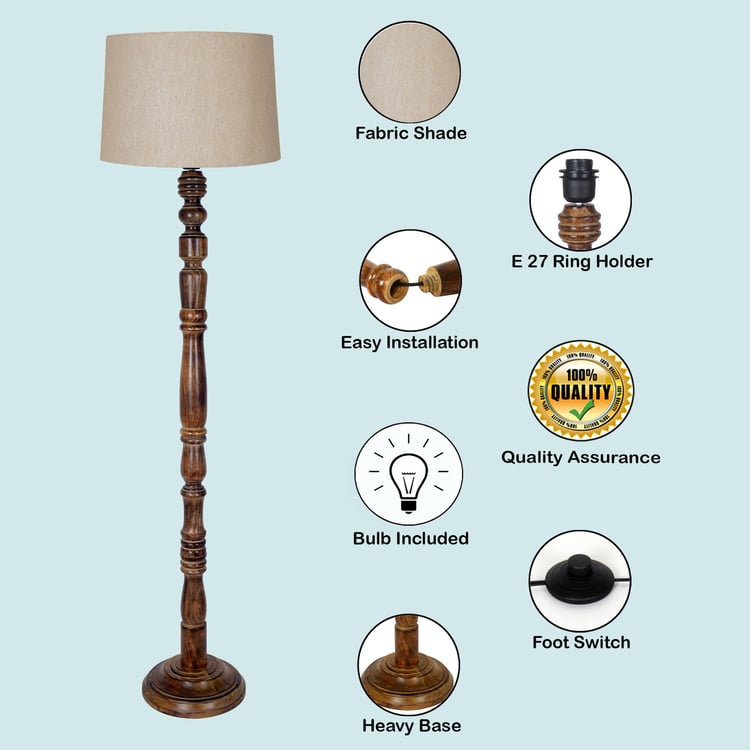 HOMESAKE Wooden Floor Lamp