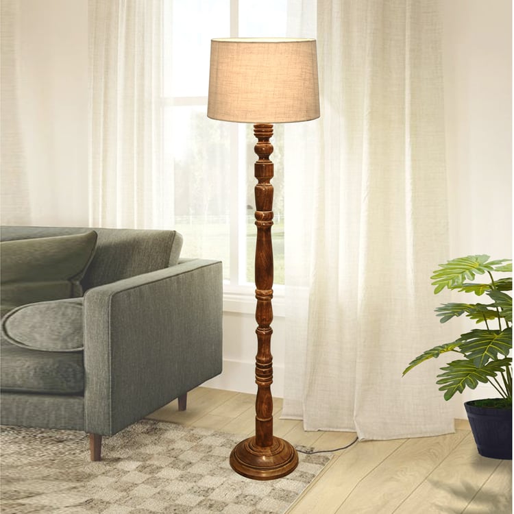 HOMESAKE Wooden Floor Lamp