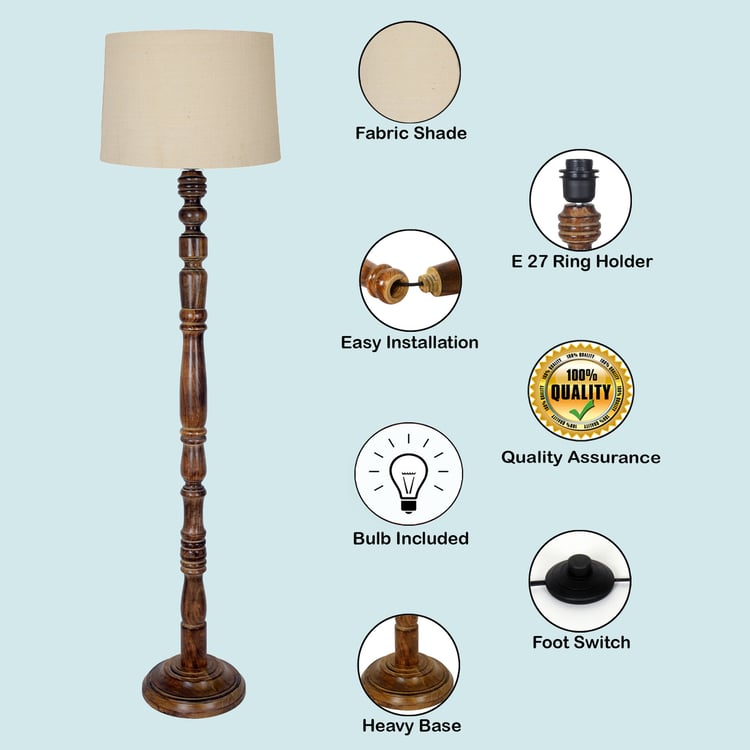 HOMESAKE Wooden Floor Lamp