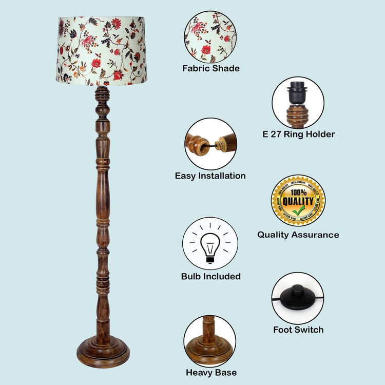 HOMESAKE Wooden Floor Lamp