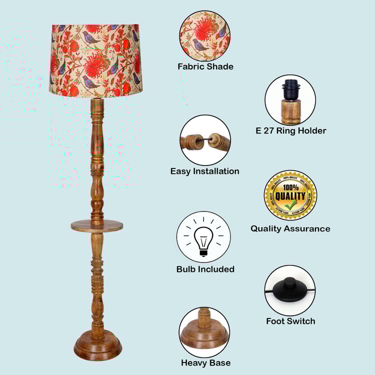 HOMESAKE Wooden Floor Lamp