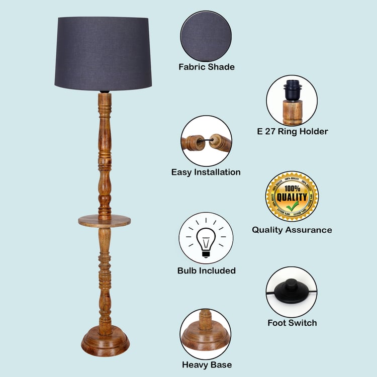 HOMESAKE Wooden Floor Lamp