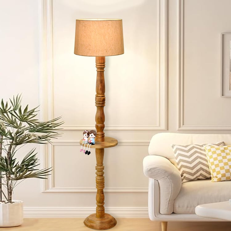 HOMESAKE Wooden Floor Lamp